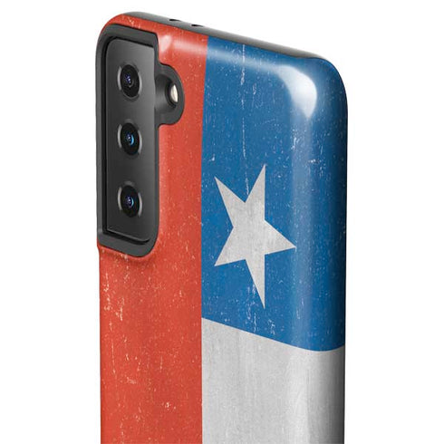 Chile Flag Distressed Galaxy S21 FE Pro Case